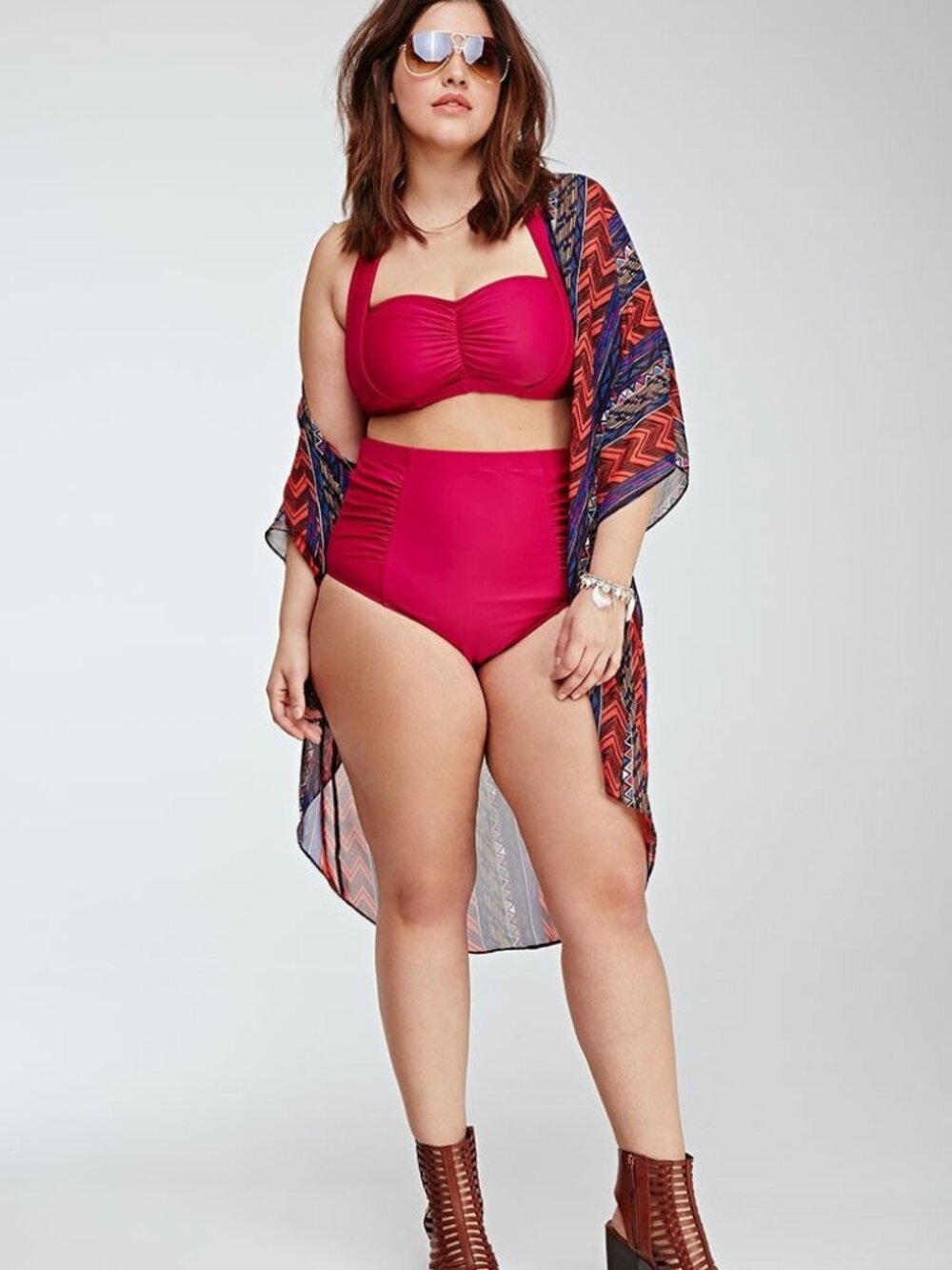 Forever 21 Plus Plum High Waiste Bikini Bottom Swim 1X